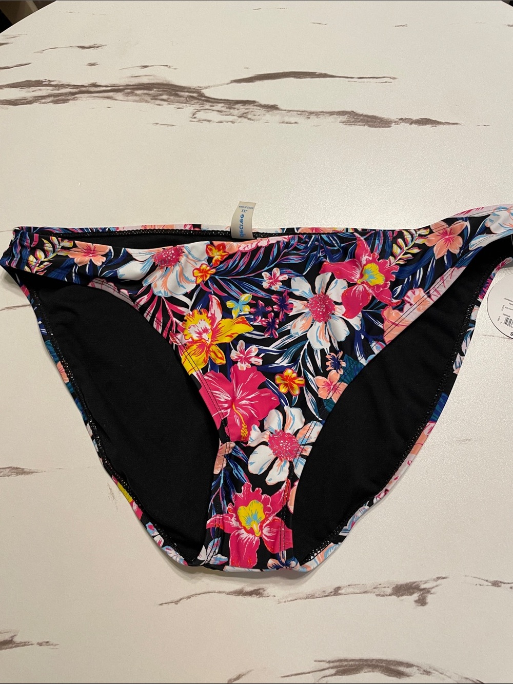 Decree Floral Bikini Bottoms in Pink, Peach & Navy